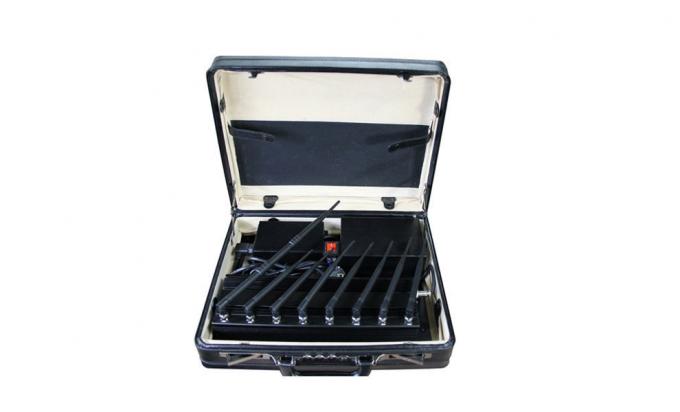 Briefcase 8 Bands 4G Mobile Phone Signal Jammer, WiFi GPS Jammer UHF VHF Jammer With Remote Control 0